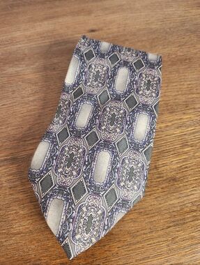 Henry Grethel Men's Classic Patterned Tie 100% Italian Silk Tie